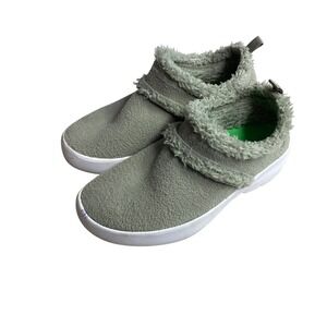 OOFOS OOcloog Clog Sage Green Fuzzy Trim Comfort Slip On Shoe W 7 EU 38